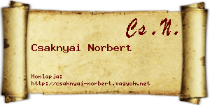 Csaknyai Norbert névjegykártya