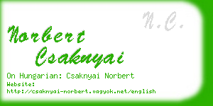 norbert csaknyai business card